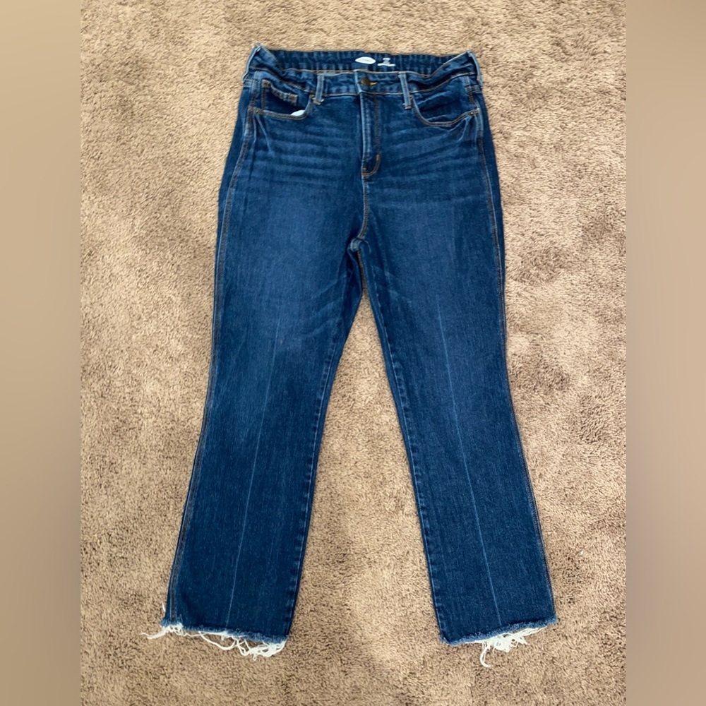 Old Navy Ankle crop Flare Raw Hem Jeans